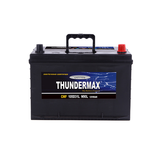 Batteria per auto senza manutenzione di qualità coreana 12V 90ah Cmf 105D31L per il mercato africano